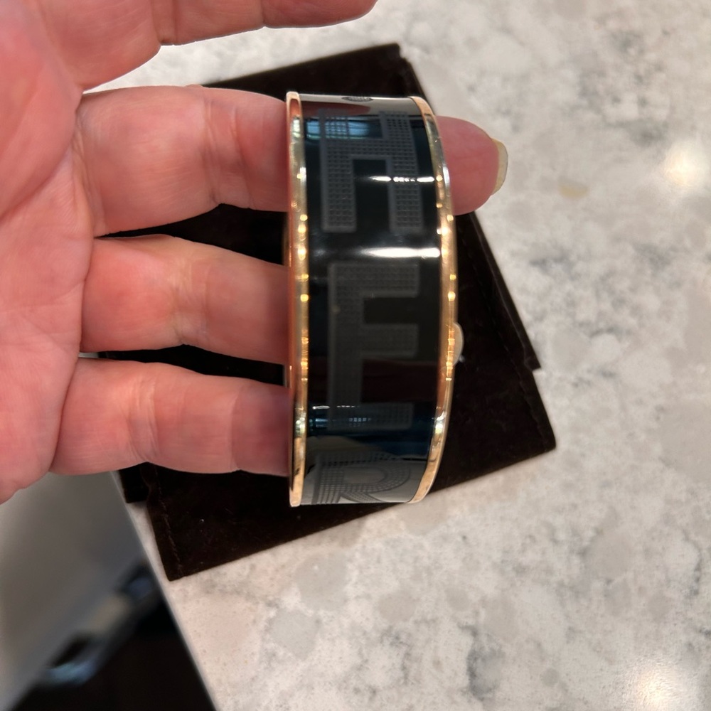 Hermes Black and Gold Bracelet